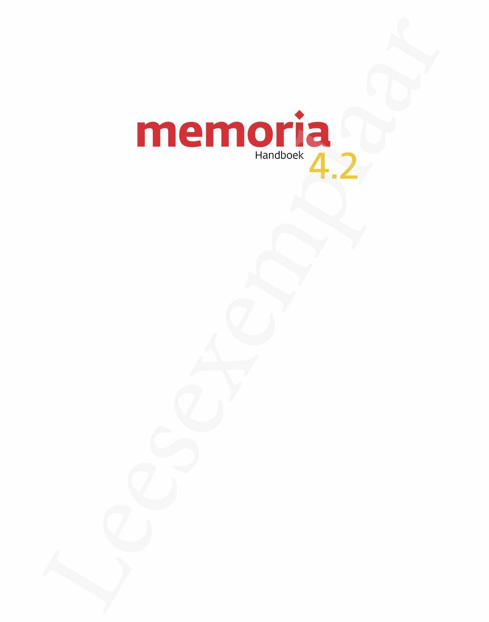 Preview: Memoria 4.2 Handboek (incl. Pelckmans Portaal)