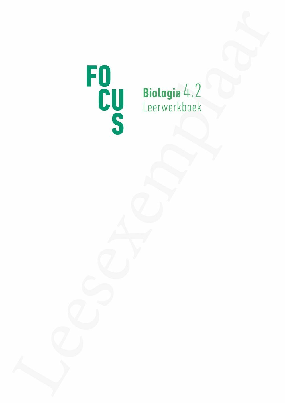 Preview: Focus Biologie 4.2 Leerwerkboek (incl. Pelckmans Portaal)