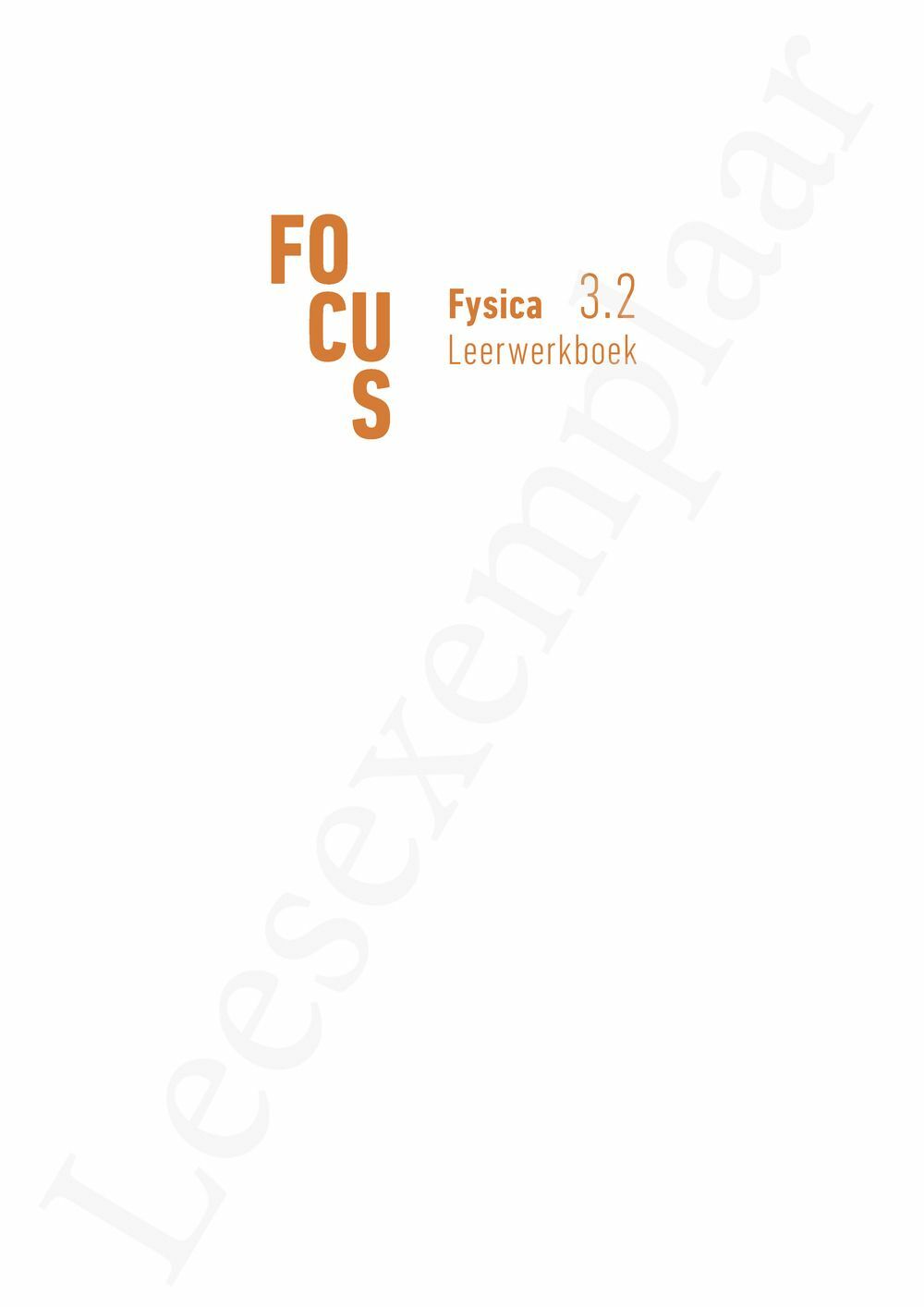 Preview: Focus Fysica 3.2 Leerwerkboek (incl. Pelckmans Portaal)