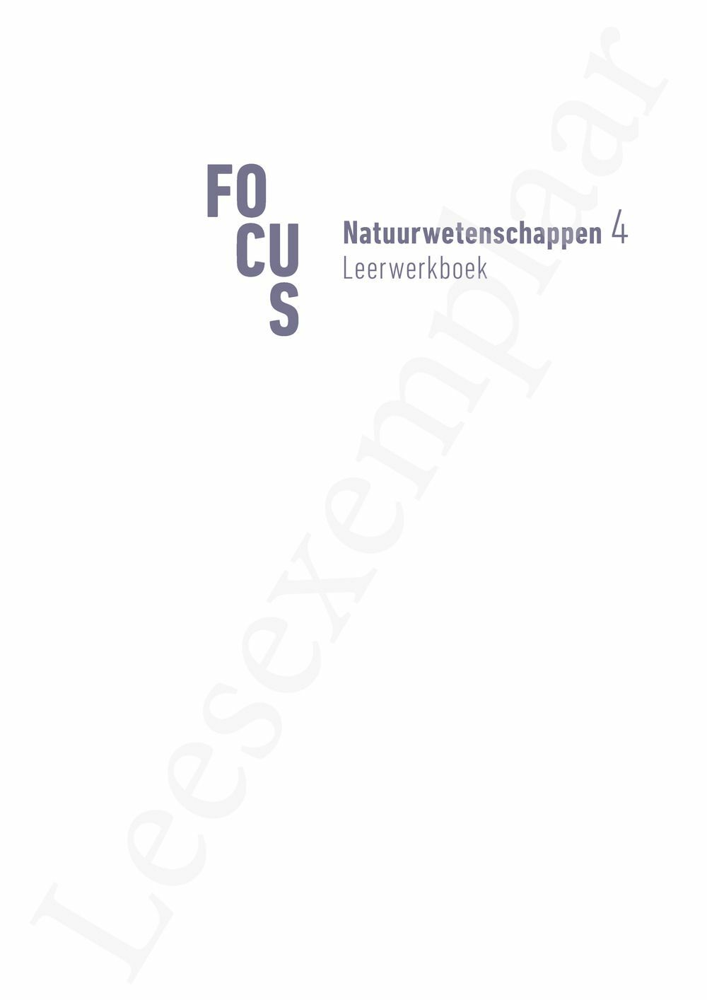 Preview: Focus Natuurwetenschappen 4 Leerwerkboek (incl. Pelckmans Portaal)