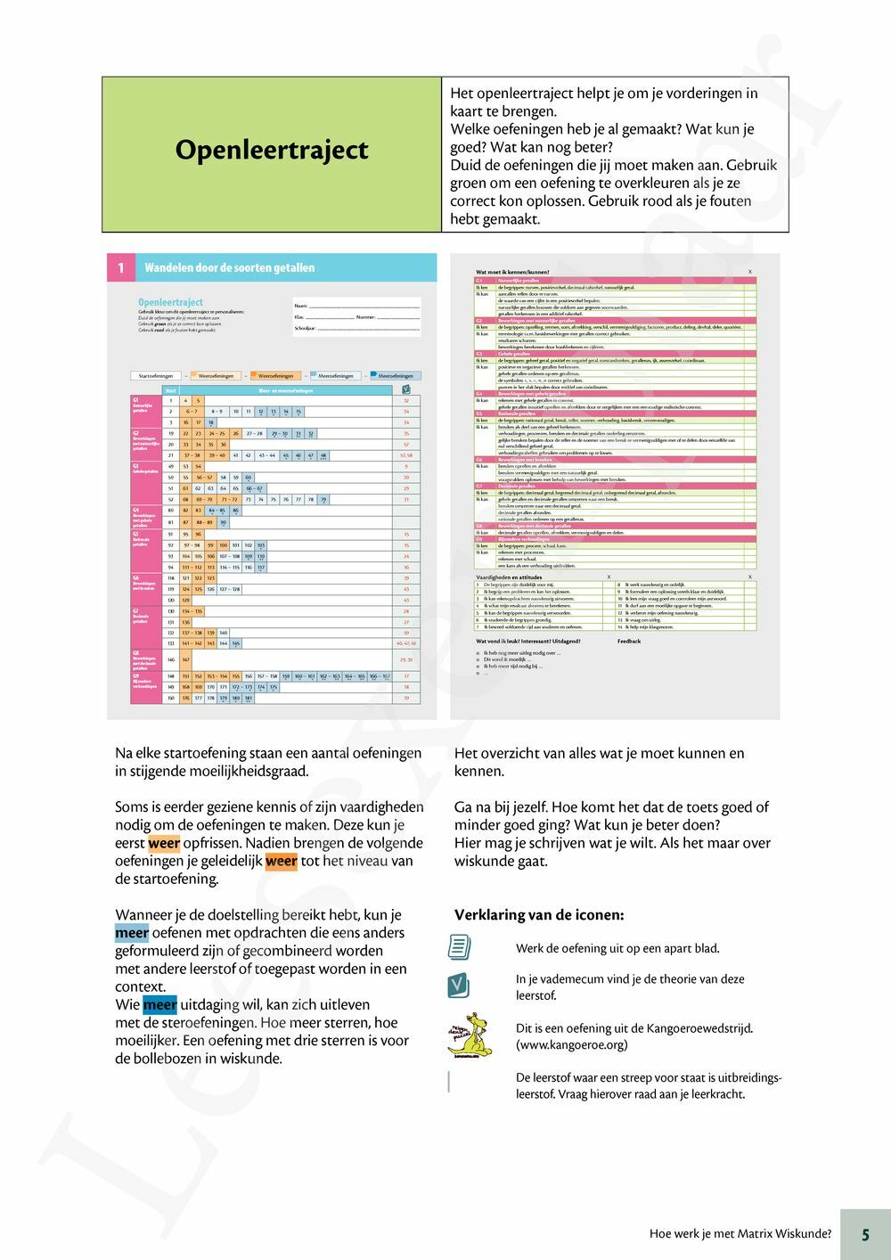 Preview: Matrix Wiskunde 1 Getallenleer Leerwerkboek (incl. Vademecum en Pelckmans Portaal)