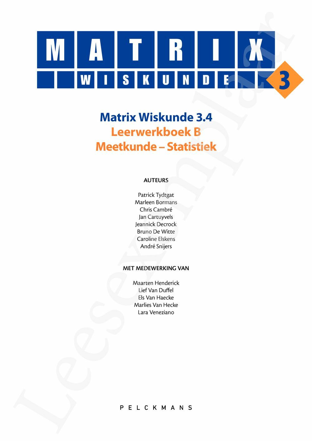 Preview: Matrix Wiskunde 3.4 Leerwerkboek B Meetkunde – Statistiek (incl. Pelckmans Portaal)