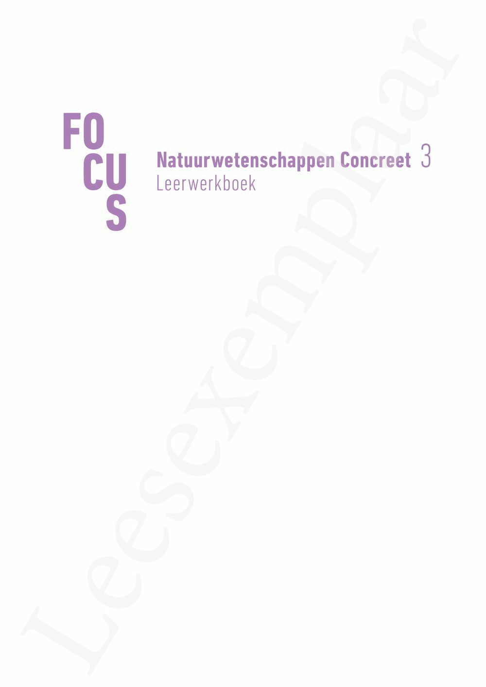 Preview: Focus Natuurwetenschappen Concreet 3 Leerwerkboek (incl. Pelckmans Portaal)