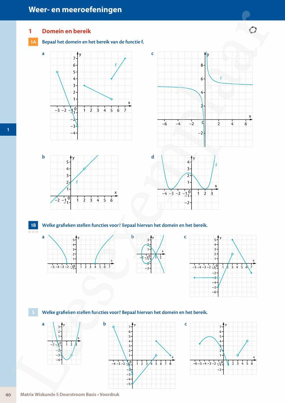 Preview: Matrix Wiskunde 5 Analyse deel 1 Doorstroom Basis Handboek (incl. Pelckmans Portaal)