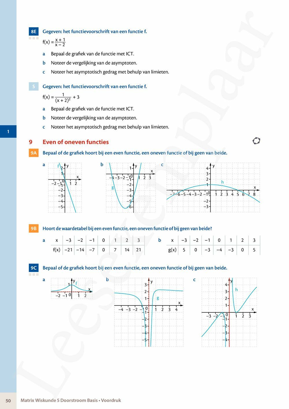 Preview: Matrix Wiskunde 5 Analyse deel 1 Doorstroom Basis Handboek (incl. Pelckmans Portaal)