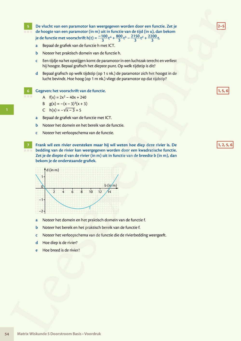 Preview: Matrix Wiskunde 5 Analyse deel 1 Doorstroom Basis Handboek (incl. Pelckmans Portaal)