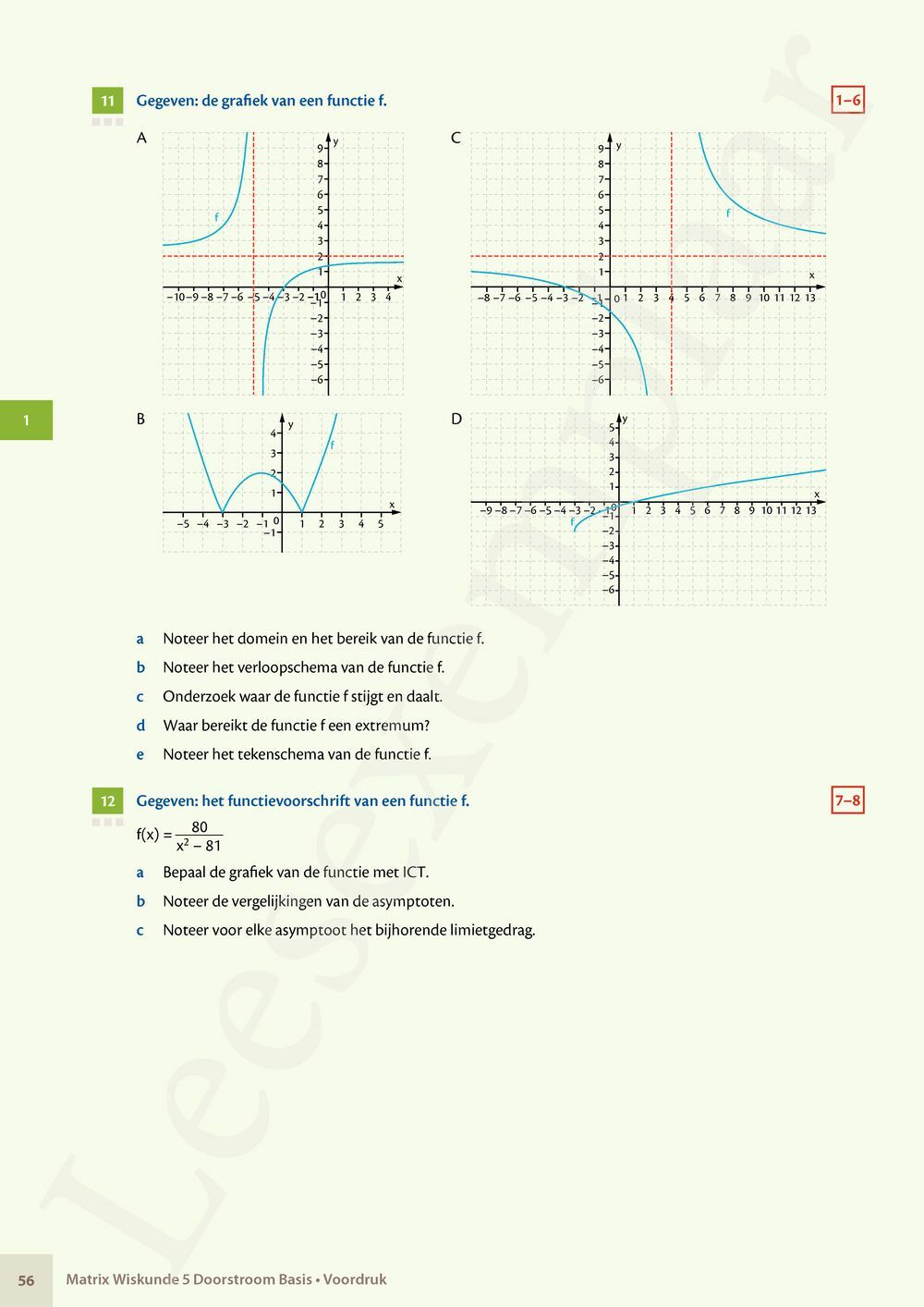 Preview: Matrix Wiskunde 5 Analyse deel 1 Doorstroom Basis Handboek (incl. Pelckmans Portaal)