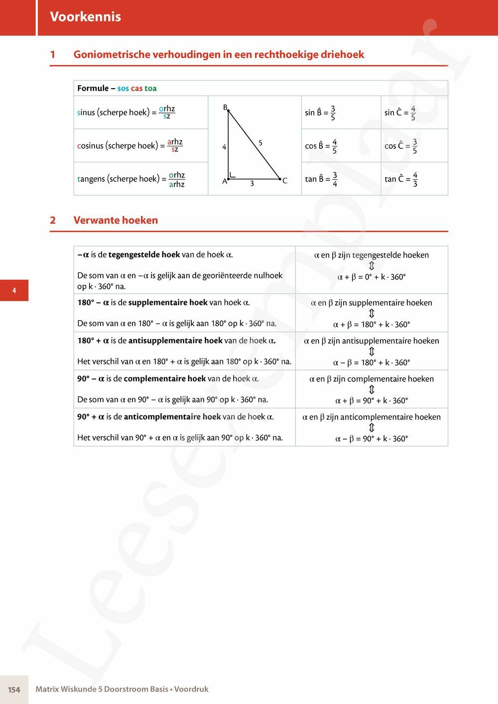 Preview: Matrix Wiskunde 5 Analyse deel 1 Doorstroom Basis Handboek (incl. Pelckmans Portaal)