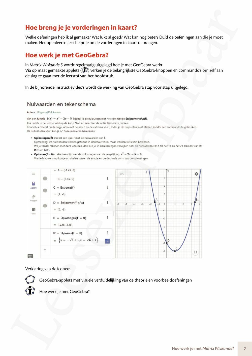 Preview: Matrix Wiskunde 5 Analyse deel 1 Doorstroom Basis Handboek (incl. Pelckmans Portaal)