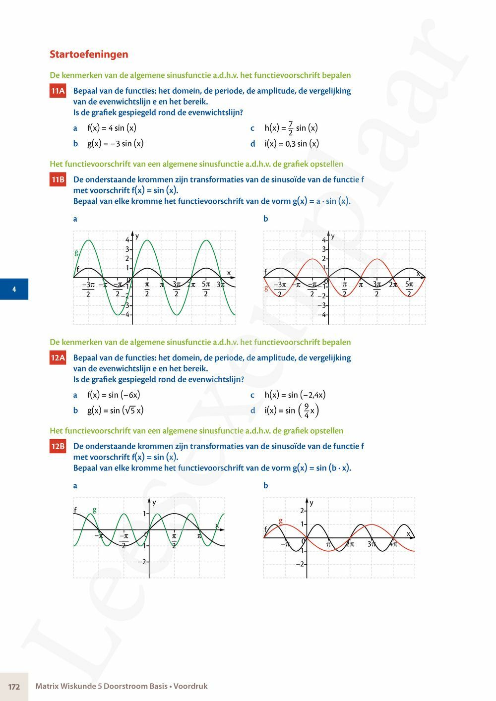 Preview: Matrix Wiskunde 5 Analyse deel 1 Doorstroom Basis Handboek (incl. Pelckmans Portaal)