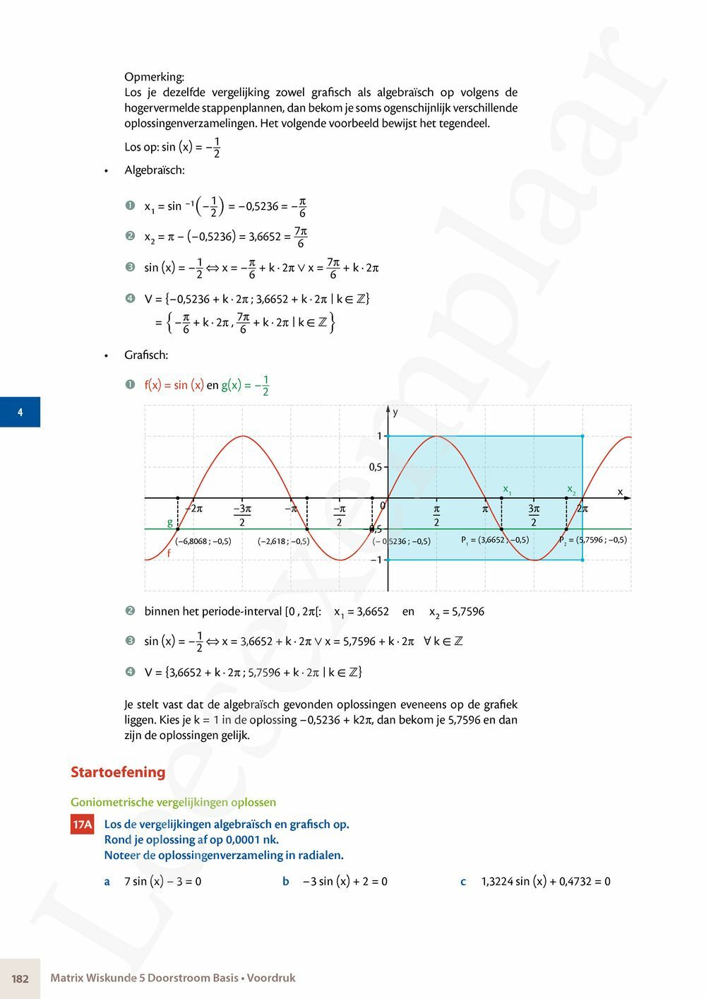 Preview: Matrix Wiskunde 5 Analyse deel 1 Doorstroom Basis Handboek (incl. Pelckmans Portaal)