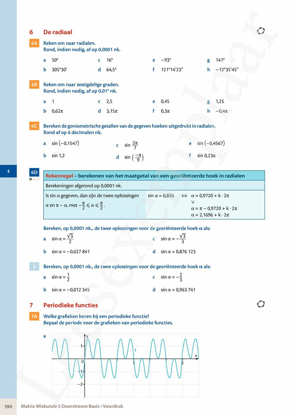 Preview: Matrix Wiskunde 5 Analyse deel 1 Doorstroom Basis Handboek (incl. Pelckmans Portaal)