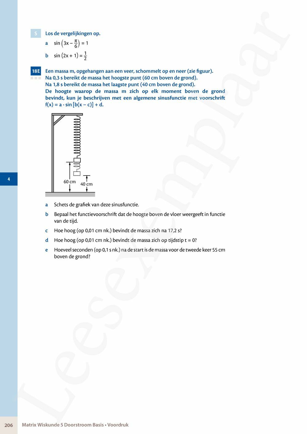 Preview: Matrix Wiskunde 5 Analyse deel 1 Doorstroom Basis Handboek (incl. Pelckmans Portaal)