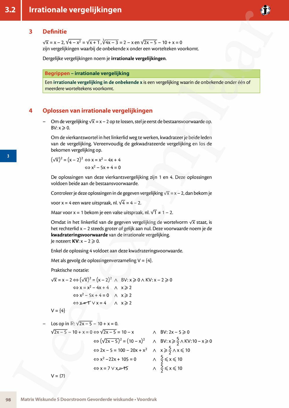 Preview: Matrix Wiskunde 5 Logica, groepentheorie, complexe getallen Doorstroom Gevorderde wiskunde Handboek (incl. Pelckmans Portaal)