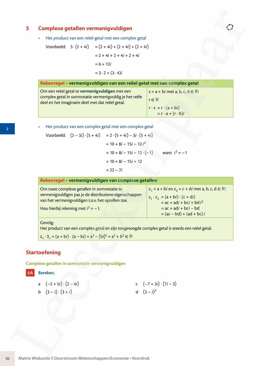 Preview: Matrix Wiskunde 5 Analyse deel 1: functieonderzoek Doorstroom Wetenschappen, Doorstroom Economie Handboek (incl. Pelckmans Portaal)