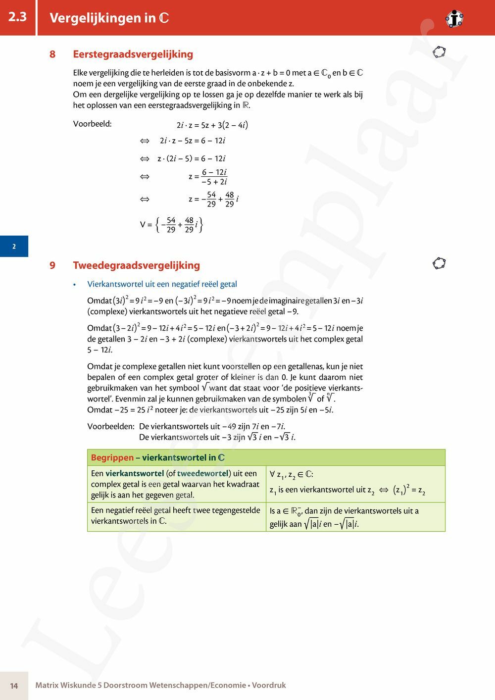 Preview: Matrix Wiskunde 5 Analyse deel 1: functieonderzoek Doorstroom Wetenschappen, Doorstroom Economie Handboek (incl. Pelckmans Portaal)