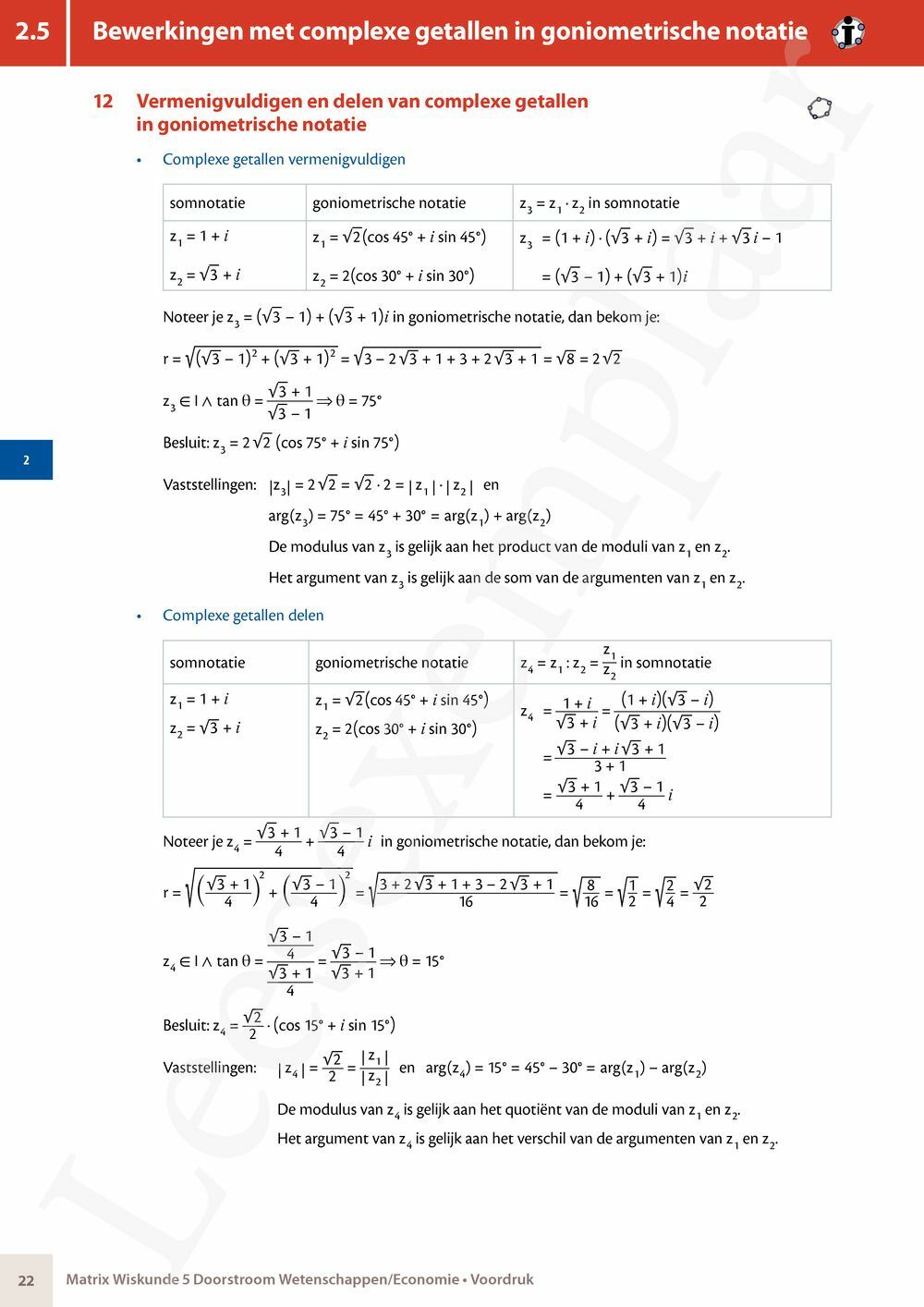 Preview: Matrix Wiskunde 5 Analyse deel 1: functieonderzoek Doorstroom Wetenschappen, Doorstroom Economie Handboek (incl. Pelckmans Portaal)