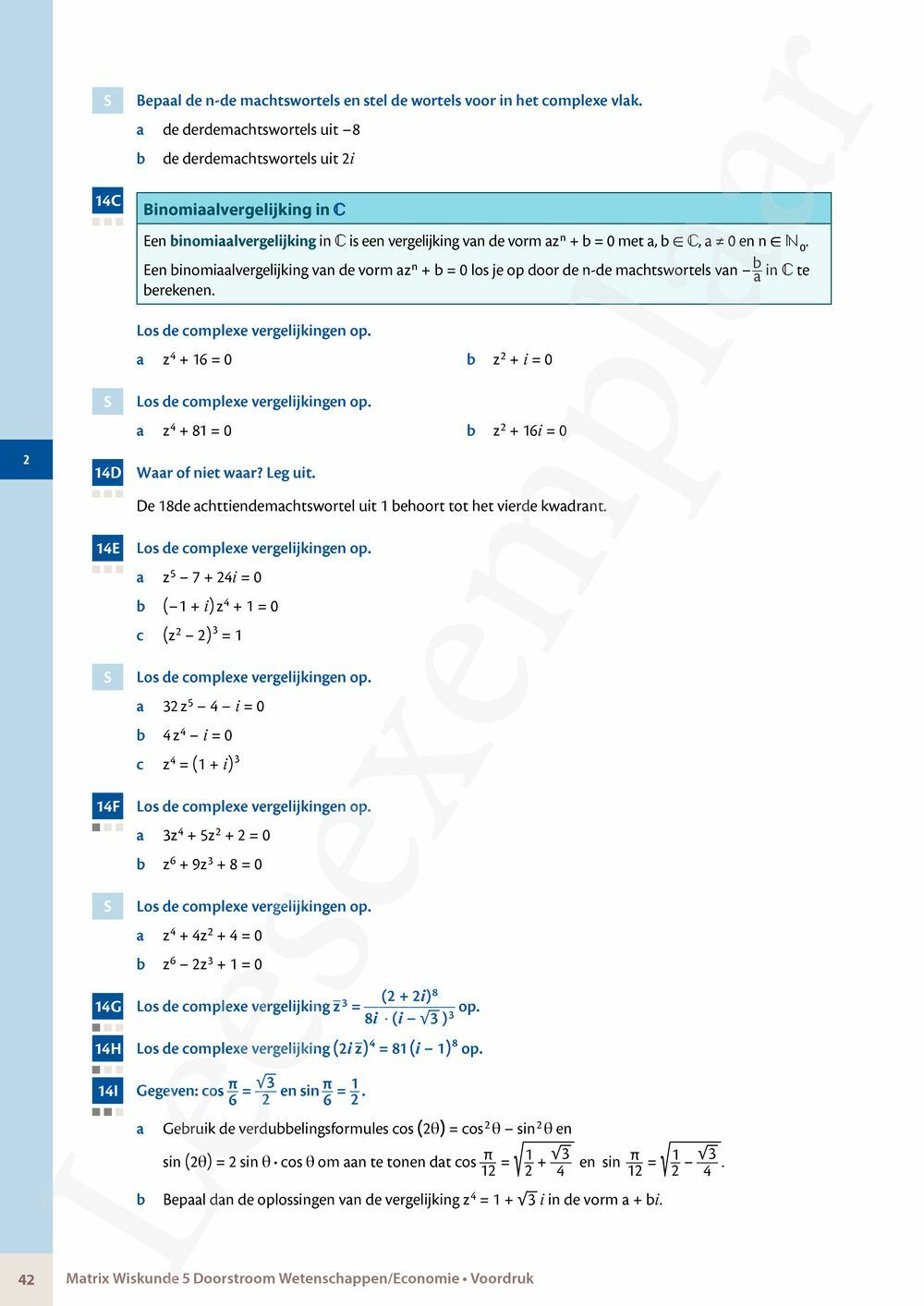 Preview: Matrix Wiskunde 5 Analyse deel 1: functieonderzoek Doorstroom Wetenschappen, Doorstroom Economie Handboek (incl. Pelckmans Portaal)