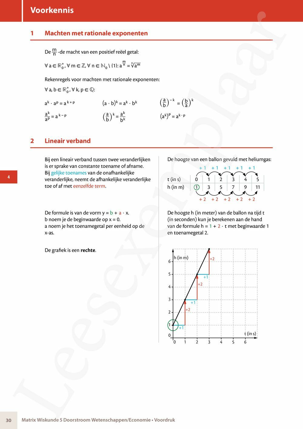 Preview: Matrix Wiskunde 5 Analyse deel 1: functieonderzoek Doorstroom Wetenschappen, Doorstroom Economie Handboek (incl. Pelckmans Portaal)