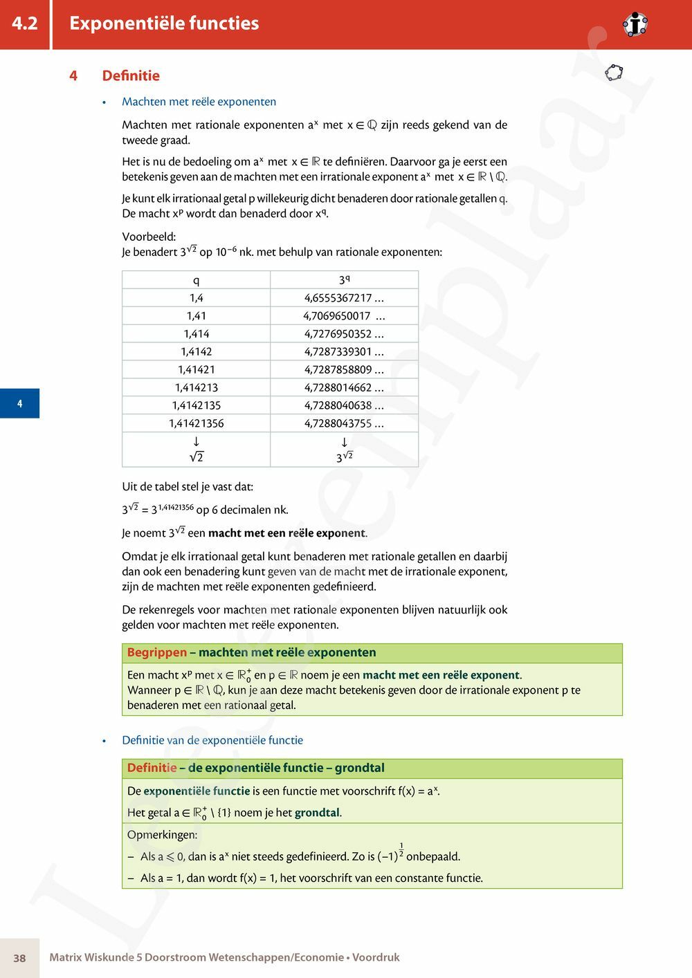 Preview: Matrix Wiskunde 5 Analyse deel 1: functieonderzoek Doorstroom Wetenschappen, Doorstroom Economie Handboek (incl. Pelckmans Portaal)