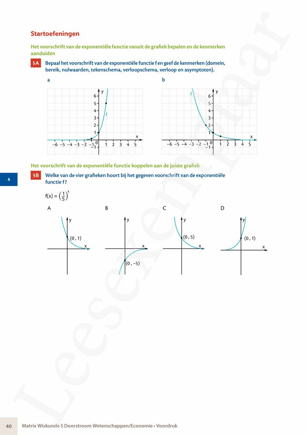 Preview: Matrix Wiskunde 5 Analyse deel 1: functieonderzoek Doorstroom Wetenschappen, Doorstroom Economie Handboek (incl. Pelckmans Portaal)