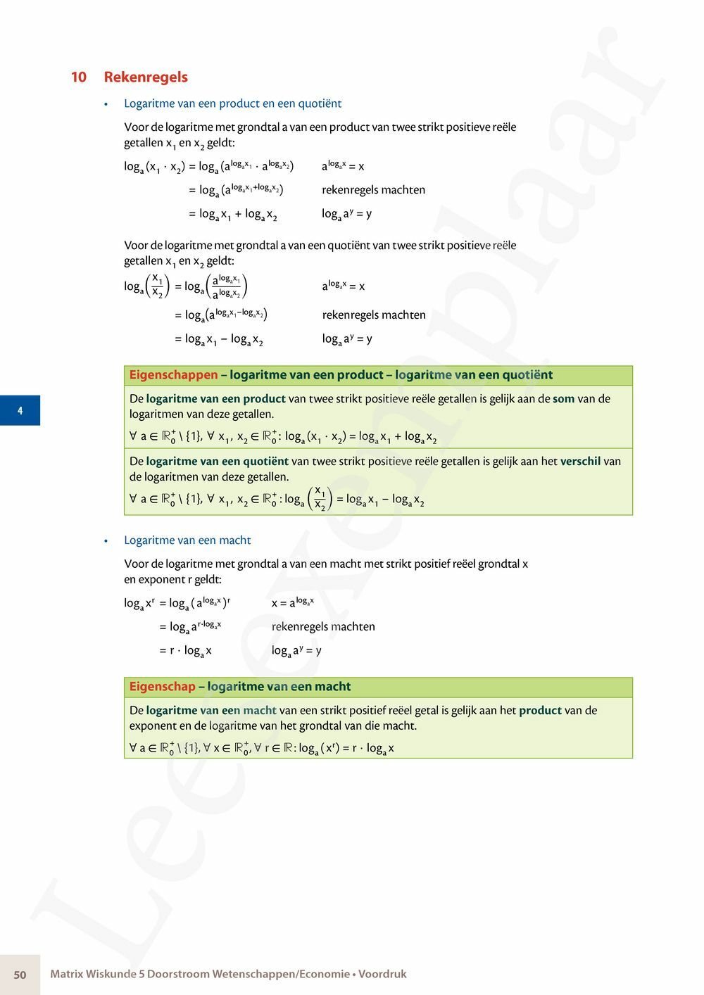 Preview: Matrix Wiskunde 5 Analyse deel 1: functieonderzoek Doorstroom Wetenschappen, Doorstroom Economie Handboek (incl. Pelckmans Portaal)