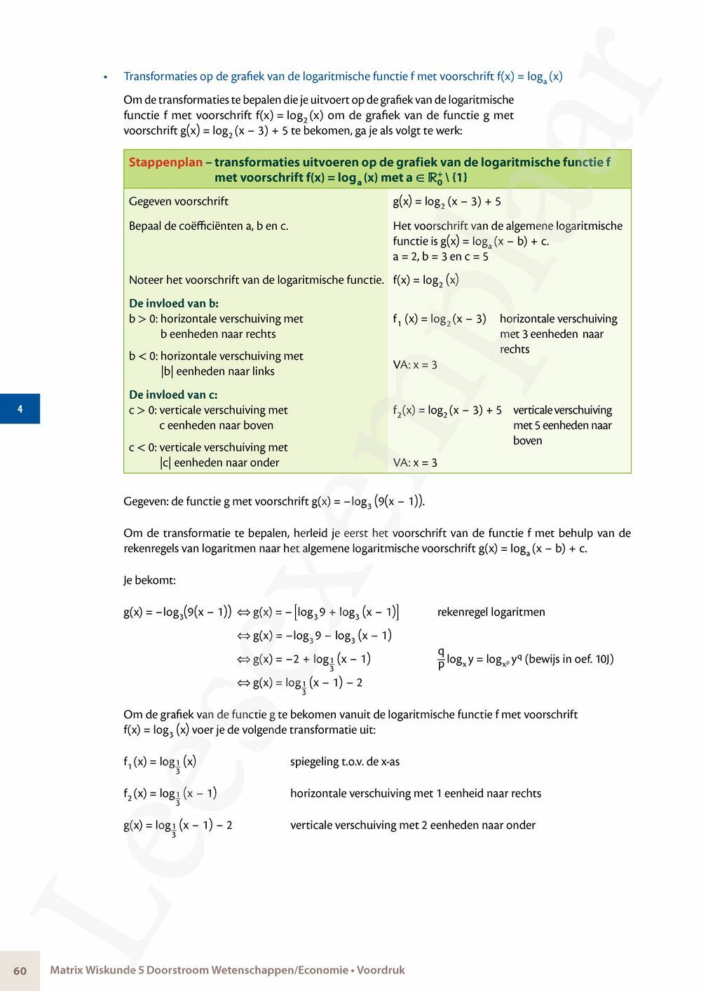 Preview: Matrix Wiskunde 5 Analyse deel 1: functieonderzoek Doorstroom Wetenschappen, Doorstroom Economie Handboek (incl. Pelckmans Portaal)