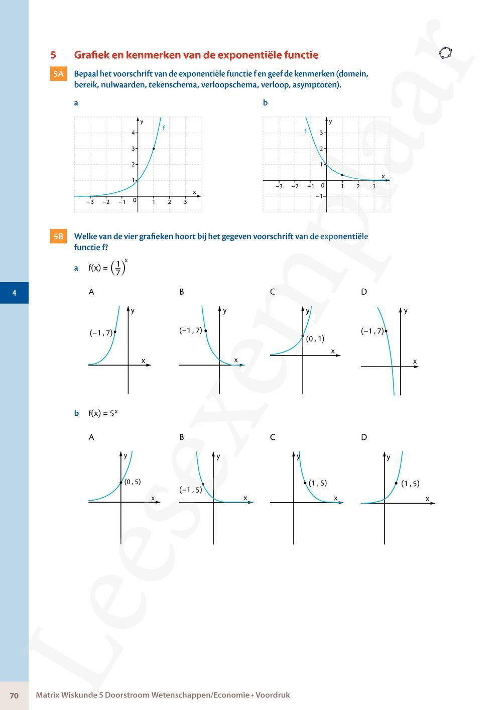 Preview: Matrix Wiskunde 5 Analyse deel 1: functieonderzoek Doorstroom Wetenschappen, Doorstroom Economie Handboek (incl. Pelckmans Portaal)