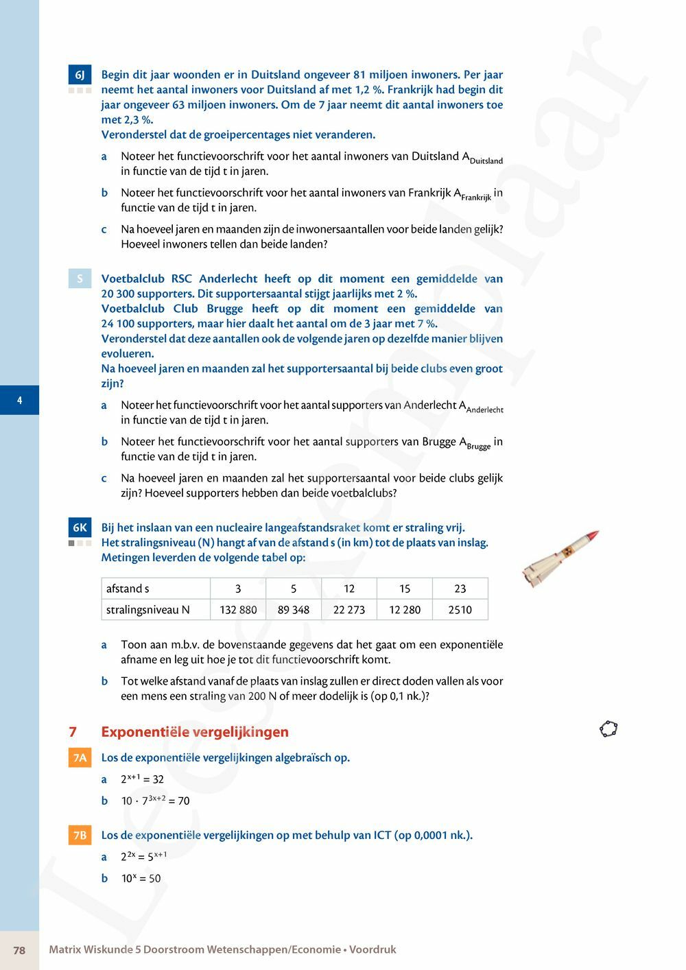 Preview: Matrix Wiskunde 5 Analyse deel 1: functieonderzoek Doorstroom Wetenschappen, Doorstroom Economie Handboek (incl. Pelckmans Portaal)