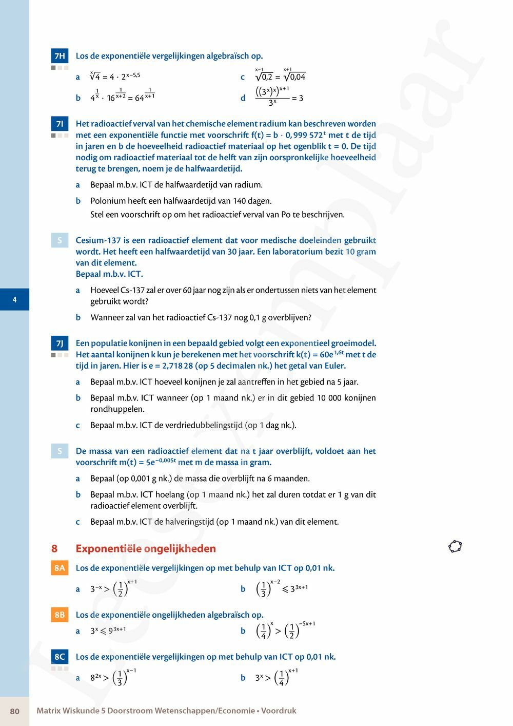 Preview: Matrix Wiskunde 5 Analyse deel 1: functieonderzoek Doorstroom Wetenschappen, Doorstroom Economie Handboek (incl. Pelckmans Portaal)