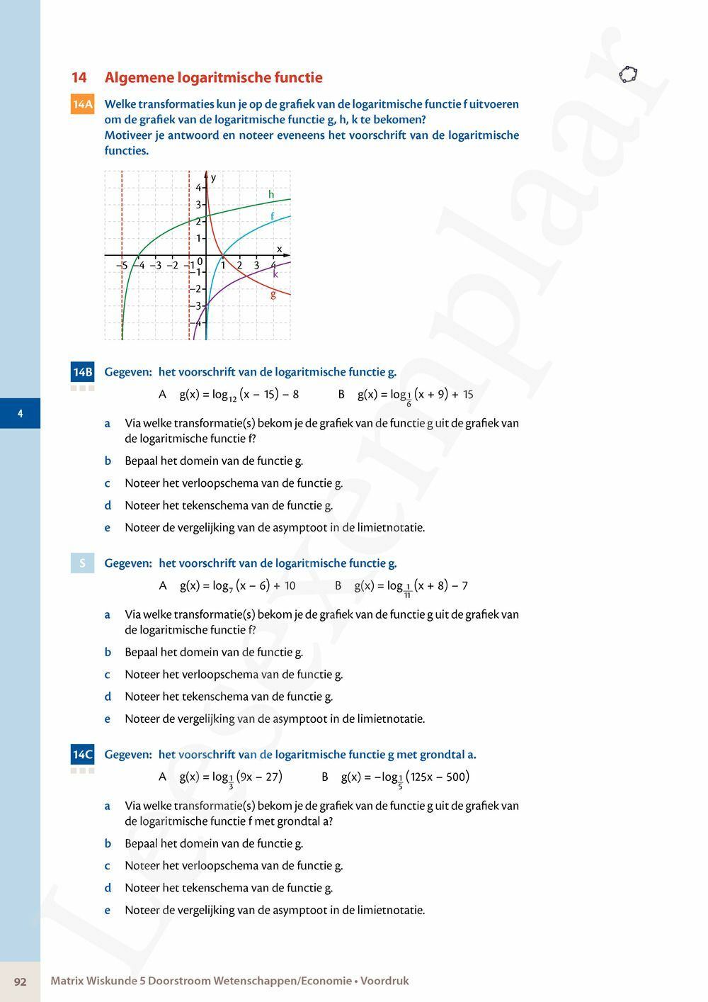 Preview: Matrix Wiskunde 5 Analyse deel 1: functieonderzoek Doorstroom Wetenschappen, Doorstroom Economie Handboek (incl. Pelckmans Portaal)