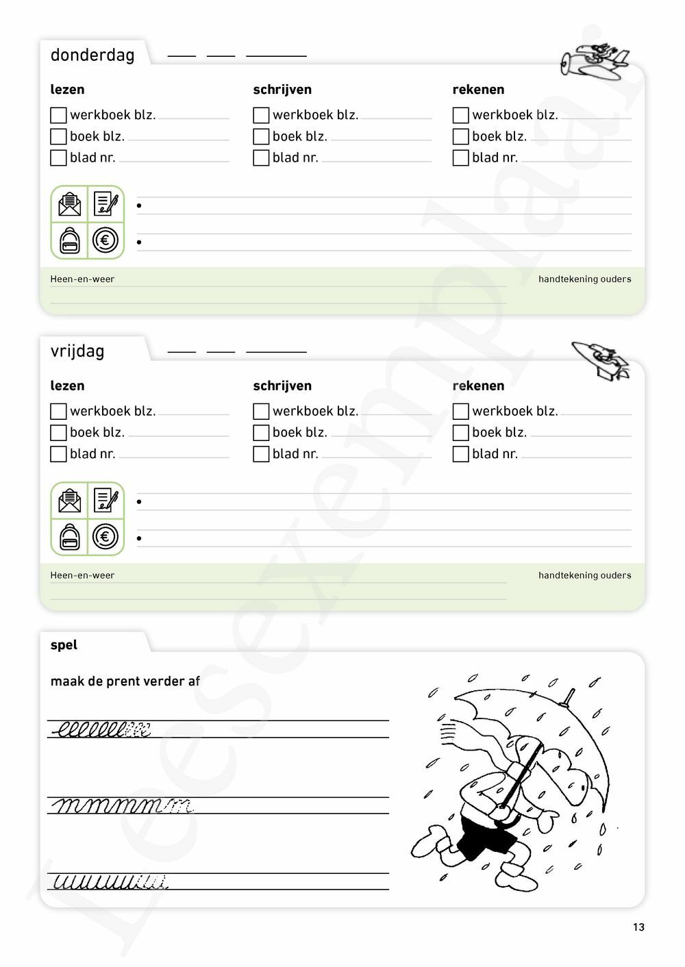 Preview: Schoolagenda eerste leerjaar