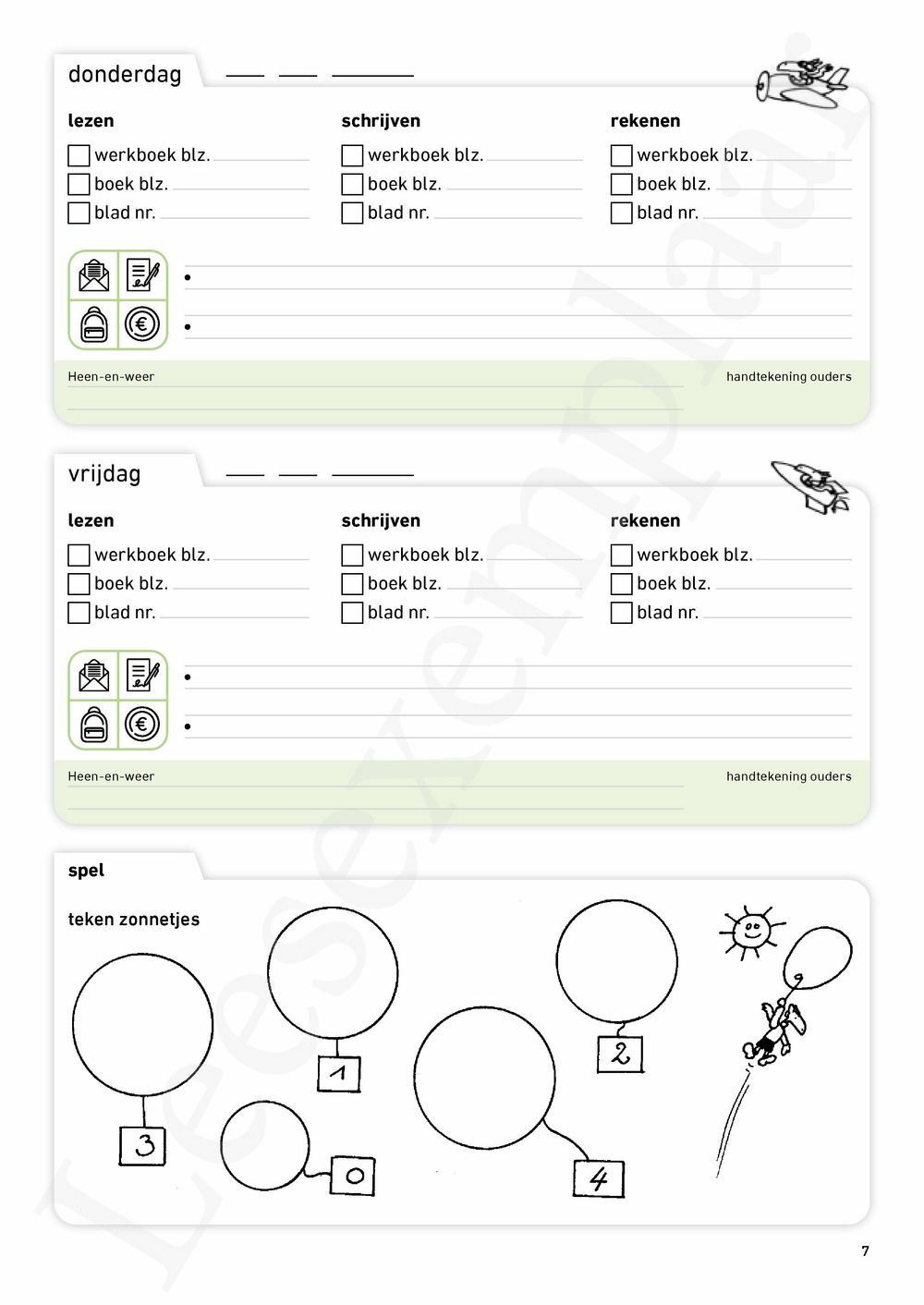 Preview: Schoolagenda eerste leerjaar