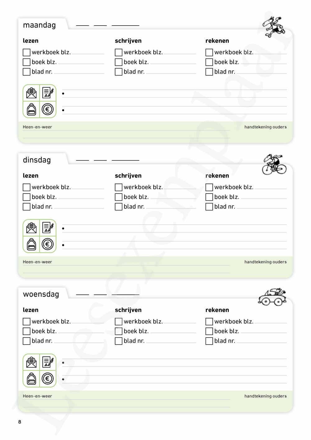 Preview: Schoolagenda eerste leerjaar