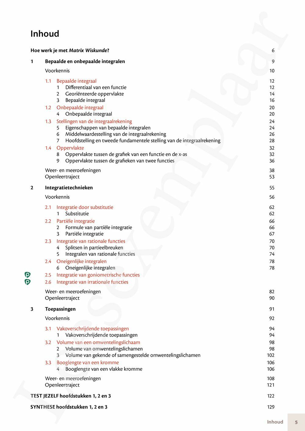 Preview: Matrix Wiskunde 6 Analyse deel 3: integralen Doorstroom Gevorderde wiskunde Handboek (incl. Pelckmans Portaal)