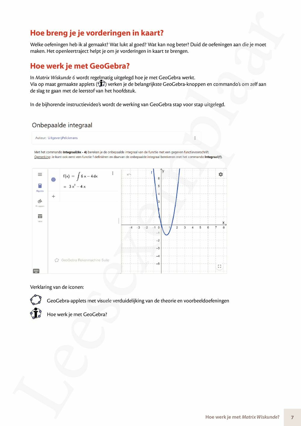 Preview: Matrix Wiskunde 6 Analyse deel 3: integralen Doorstroom Gevorderde wiskunde Handboek (incl. Pelckmans Portaal)