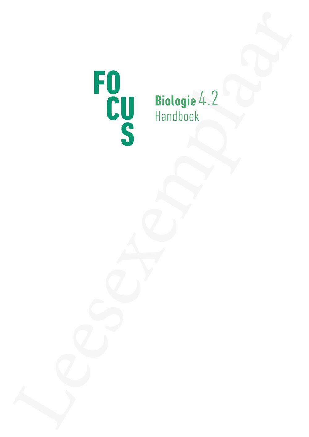 Preview: Focus Biologie 4.2 Handboek (incl. Pelckmans Portaal)